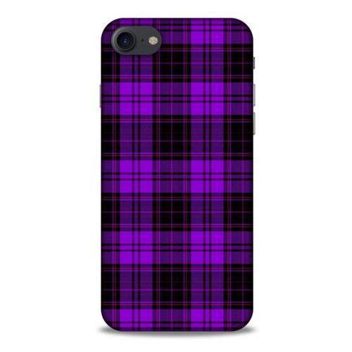 Apple Iphone 8 Uyumlu Kılıf Mor Delisi (12) Koruyucu Silikon Kareli