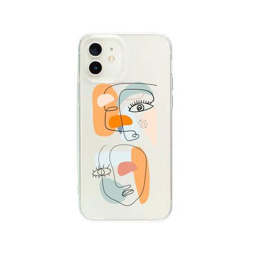 iPhone 12 Mini Colored Art Desenli Premium Şeffaf Silikon Kılıf