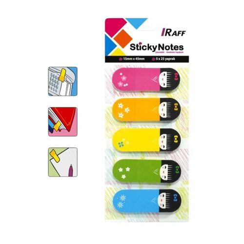 RAFF YAPIŞKANLI NOT KAĞIDI ( 15 mm * 45 mm)  KIZ BEBEK (  3 Adet )