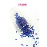 Dökme Cam Kum Boncuk (8/0) 3 mm - 20 Gram - Şeffaf Mavi - BNC149