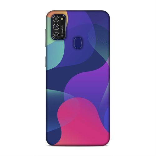 Samsung Galaxy M21 Kılıf Renkli Dalgalar Arka Kapak Silikon Koruma Full Koruyucu