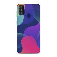 Samsung Galaxy M21 Kılıf Renkli Dalgalar Arka Kapak Silikon Koruma Full Koruyucu