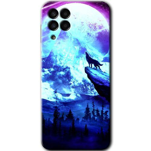 Samsung Galaxy M33 Kılıf HD Desen Baskılı Arka Kapak + Temperli Cam - Mega Kurt