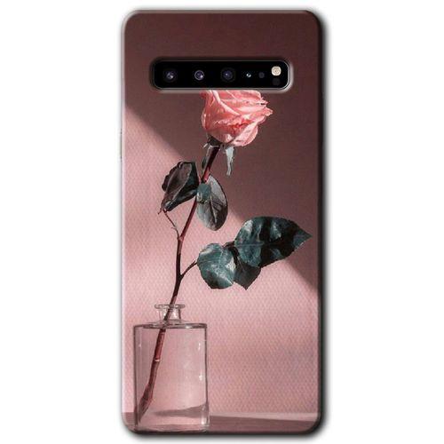 Samsung Galaxy S10 Plus HD Baskılı Kılıf + 9D Tam Ekran Koruyucu - Retro Gül