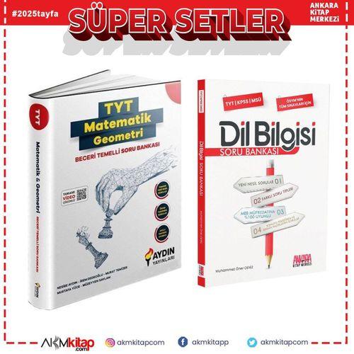 Aydın TYT Matematik Geometri Beceri Temelli ve AKM Dil Bilgisi Soru Bankası Seti 2 Kitap