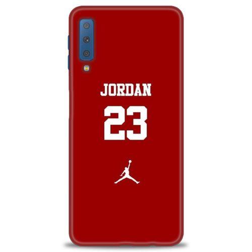 Samsung Galaxy A7 2018 Kılıf HD Baskılı Kılıf - Jordan Kırmızı + Tam Ekran Koruyucu