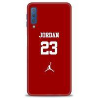 Samsung Galaxy A7 2018 Kılıf HD Baskılı Kılıf - Jordan Kırmızı + Tam Ekran Koruyucu