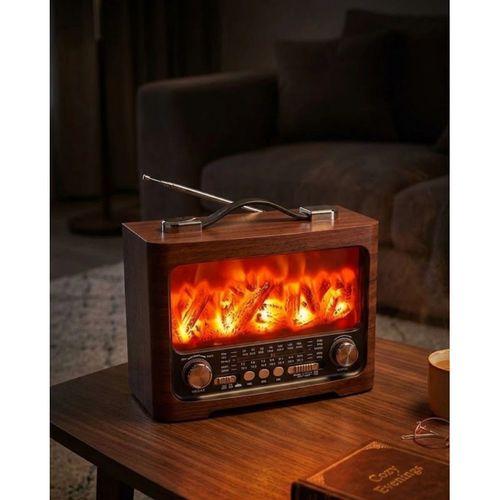 Dekoratif Şömine Görünümlü Bluetooth Hoparlör Fm Am Sw Radyo Usb Tf Kart Müzik Çalar