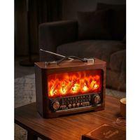 Dekoratif Şömine Görünümlü Bluetooth Hoparlör Fm Am Sw Radyo Usb Tf Kart Müzik Çalar