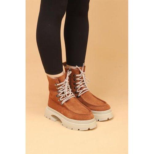 Seria Taba Renkli Fermuarlı Süet Kadın Bot