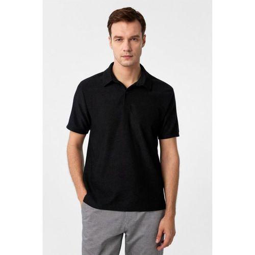 Hipatu Süvari Siyah Regular Düz Polo Yaka Tişört