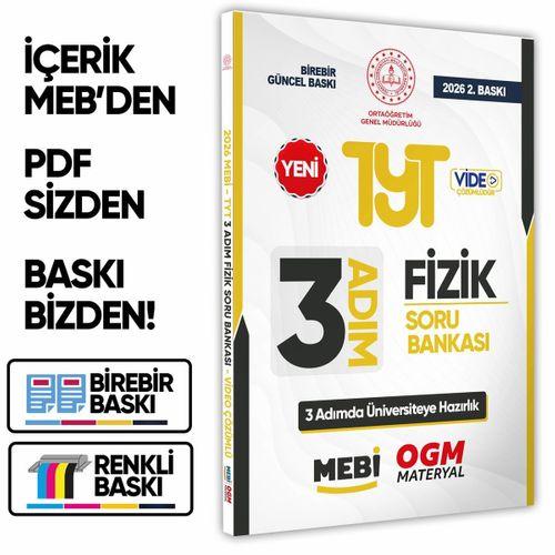 2026 TYT MEBİ-OGM 3 ADIM Fizik Soru Bankası RENKLİ A4 Boyut Video Çözümlü BASKI ÜCRETİ