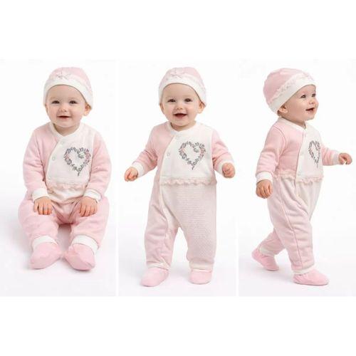 3/12 Ay Şapkalı Tüllü Bebek Tulumu