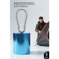 Çelik Yan Açılır Karabina - 6 mm Kamp, Tırmanış ve Günlük Kullanım İçin Güvenli Kilit