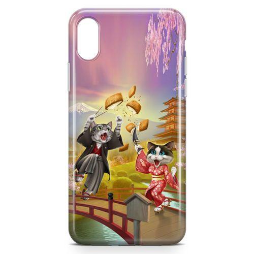 Apple iPhone XS Kılıf Geyşa Kediler Arka Kapak Koruma Desenli Full Koruyucu