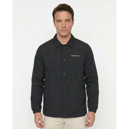 Erkek Yağmur İtici İç Astarlı Çıtçıtlı İç Cepli Dış Cepli Mevsimlik Ceket - Siyah