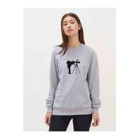 Silhouette Photography Baskılı Gri Kadın Sweatshirt