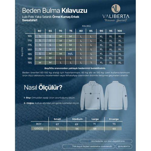 Luis Polo Yaka Selanik Örme Kumaş Erkek Sweatshirt - Açık Haki