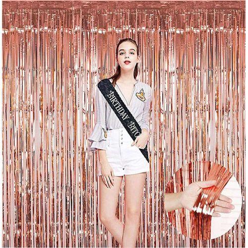 Rose Gold Püsküllü Kapı Perdesi