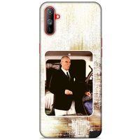 Oppo Realme C3 Kılıf Atatürk (24) Darbe Emici Kılıf Eskitilmiş Beyaz