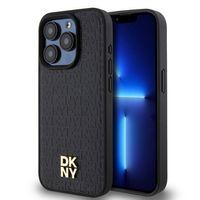 Apple iPhone 15 Pro Kılıf DKNY Orjinal Lisanslı M-safe Şarj Özellikli 3D Yazılı Repeat Pattern Kapak