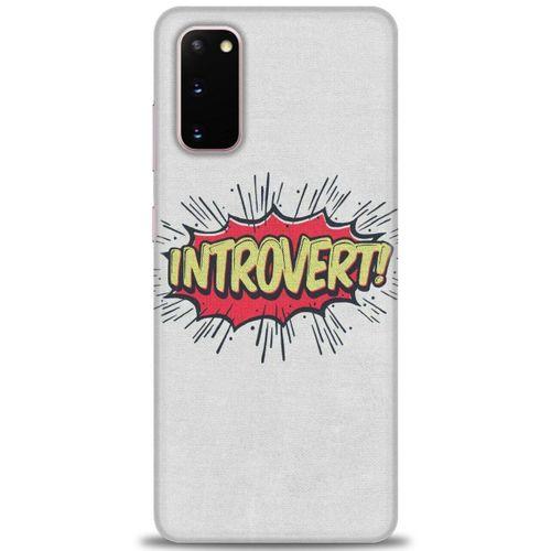 Samsung Galaxy S20 Kılıf HD Baskılı Kılıf - Introvert! + Tam Ekran Koruyucu