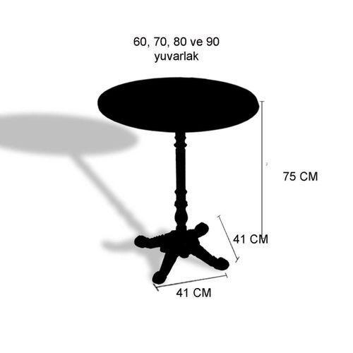 Dockers Çipa 1004 Döküm Ayak Yuvarlak Masa Çap 90cm - (Werzalit, Wermodin ve Allzalit Tabla) - Edgy Wood
