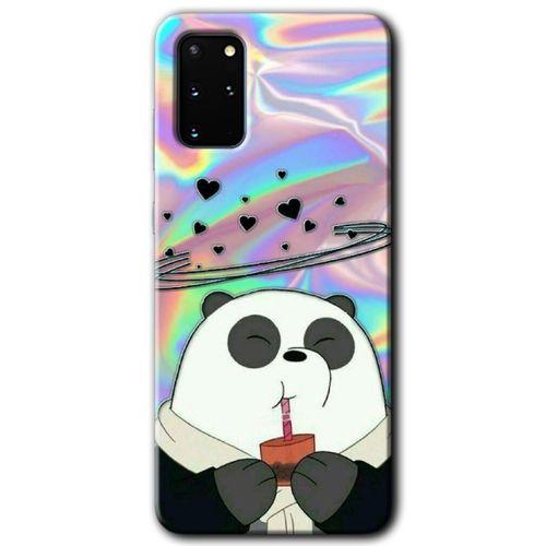 Galaxy S20 Plus Kılıf HD Desen Baskılı Arka Kapak - Milkshake Panda + Kırılmaz Cam