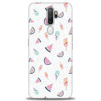 Oppo A5 2020 Kılıf HD Baskılı Kılıf - Dondurma ve Karpuz + Tam Ekran Koruyucu