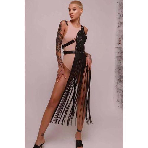 Püsküllü Deri Ceket Harness, Püsküllü Seksi Deri Harness - Brf1014