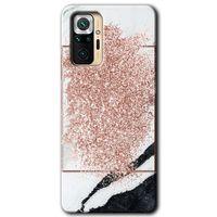 Xiaomi Redmi Note 10 Pro Kılıf Baskılı Arka Kapak - Simli Mermer +Tam Ekran Koruyucu