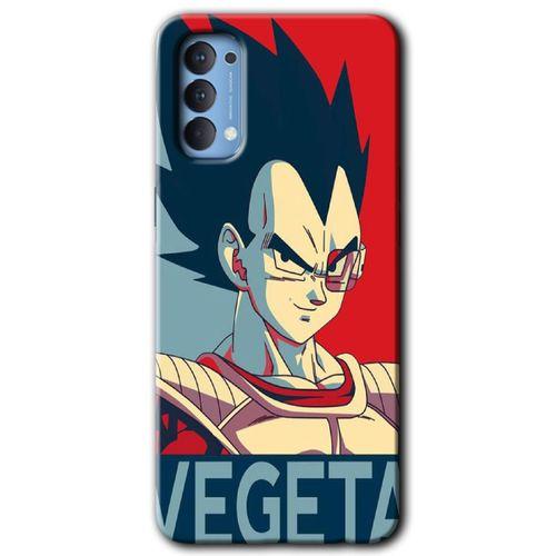 Oppo Reno 4 Kılıf HD Desen Baskılı Arka Kapak - Vegeta + Kırılmaz Cam