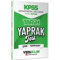 2026 KPSS Ortaöğretim Önlisans Tarih Çek Kopart Yaprak Test Yediiklim Yayınları