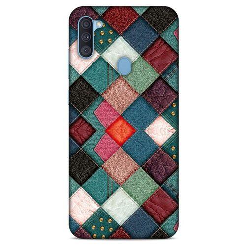 Samsung Galaxy A11 Kılıf Patchwork (18) Telefon Kılıfları Pembe Yeşil