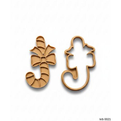 Fiyonk Detayli Noel Sekeri Baston Sekillendirici Kalip Kurabiye Hamur Kesici Seti