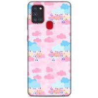 Samsung Galaxy A21s Kılıf Pastel Renkler (49) Ultra Silikon Kılıf Şeker Pembe Mavi