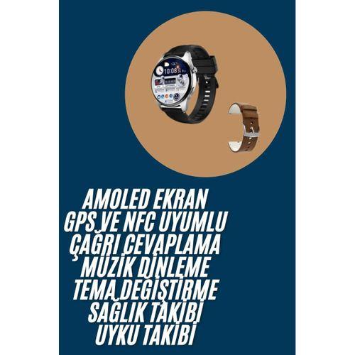 Akıllı Saat Yuvarlak Ekran Sesli Görüşme Özellikli Siyah Akıllı Unisex Kol Saati