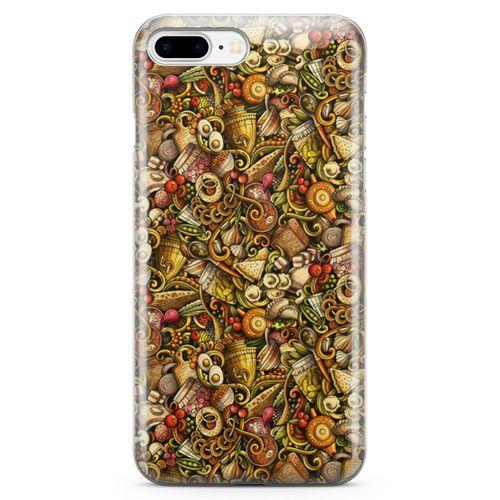 Apple iPhone 7 Plus Kılıf Gastronomi Doodle Arka Kapak Koruma Desenli Full Koruyucu