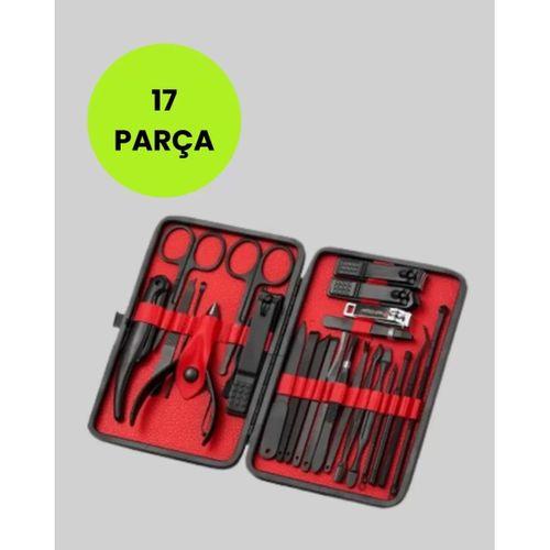 Paslanmaz Çelik 17 Parça Manikür Pedikür Seti Ve Taşınabilir Şık Çanta