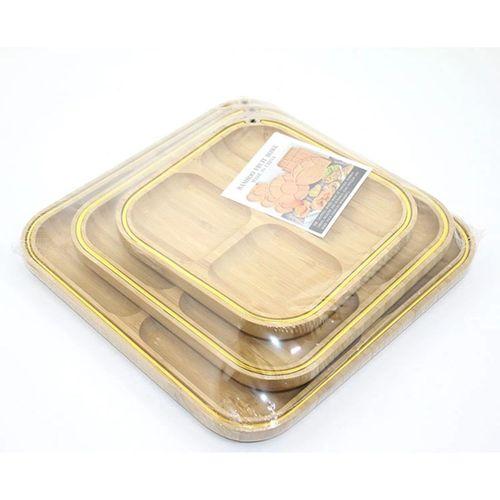 3'lü Ahşap Kahvaltı Çerez Ve Meyve Sunum Tabağı