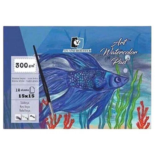 ALEX ART SPİRALLİ SULUBOYA DEFTERİ (15 * 15 cm)  300 gram  12 Yaprak (ALEX-3954)