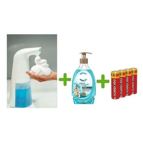 Sensörlü Fotoselli Sıvı Sabunluk,Piller Dahil 21X5X10Cm Ve Bir Adet 392 Ml Sıvı Sabun Aqua Ve Deniz Esintisi