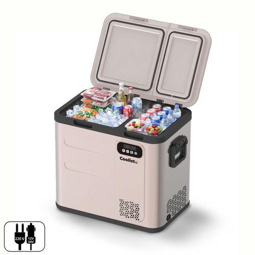 Coolist CLK60D 12/24V/220Volt 59 Litre Çift Bölmeli Outdoor Kompresörlü Bluetooth Bağlantılı Oto Buzdolabı
