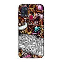 Samsung Galaxy M31 Kılıf Kuafor Malzemeleri Doodle Arka Kapak Silikon Koruma Full Koruyucu