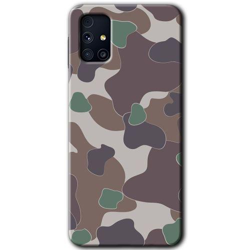 MRCİLETİSİM Samsung Galaxy M31s Kılıf Baskılı Kapak - Kamuflaj 11 +Tam Ekran Koruyucu