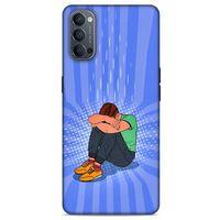 Oppo Reno 4 Kılıf Depresyon (32) Soft Silikon Kılıf Turuncu Kahve