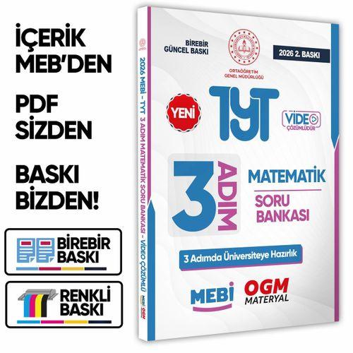 2026 TYT MEBİ-OGM 3 ADIM Matematik Soru Bankası RENKLİ A4 Boyut Video Çözüm BASKI ÜCRETİ