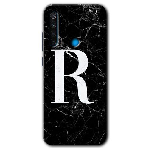 Xiaomi Redmi Note 8 Kılıf Baskılı Kapak - Siyah Mermer Desenli S Harfi + 5D Tam Kaplayan Cam