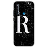 Xiaomi Redmi Note 8 Kılıf Baskılı Kapak - Siyah Mermer Desenli S Harfi + 5D Tam Kaplayan Cam
