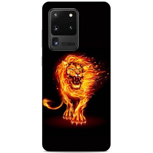 Lopard Samsung Galaxy S20 Ultra Uyumlu Kılıf FireX (20) Koruyucu Kılıf Ateşli Aslan